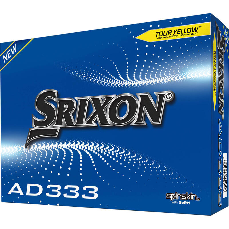 Doos met 12 Srixon AD333-golfballen Kleur: wit