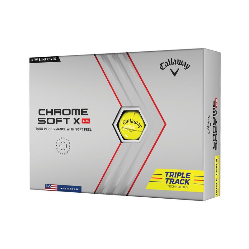 Confezione da 12 palline da golf Callaway Chrome Soft X LS Triple Track Nuovo
