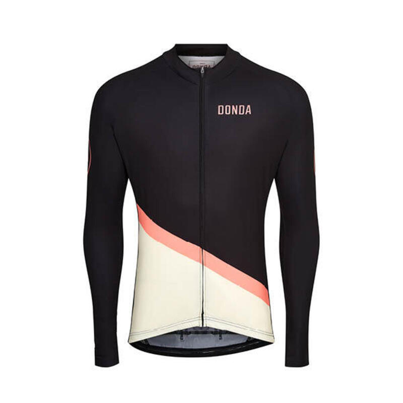 Jersey #9 - Long Sleeved Mens Cycling Jersey - Black/Cream
