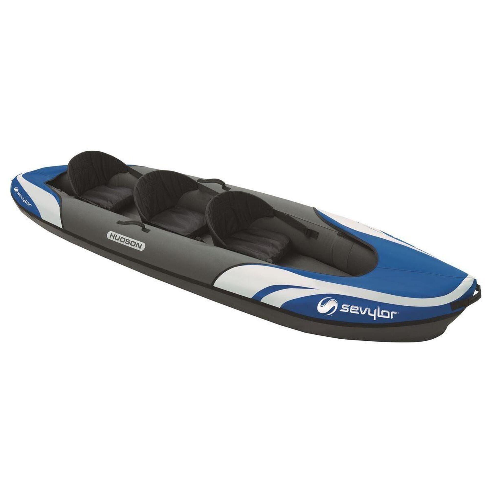 Hudson 3 Person Inflatable Touring Kayak - Blue 1/7