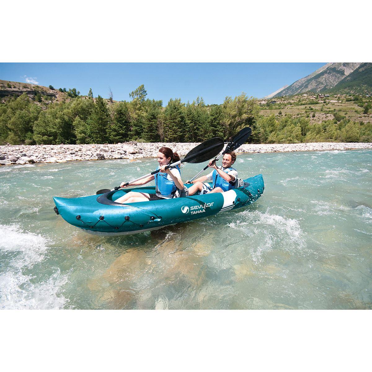 Tahaa 2 Person Inflatable Touring Kayak - Blue 3/4