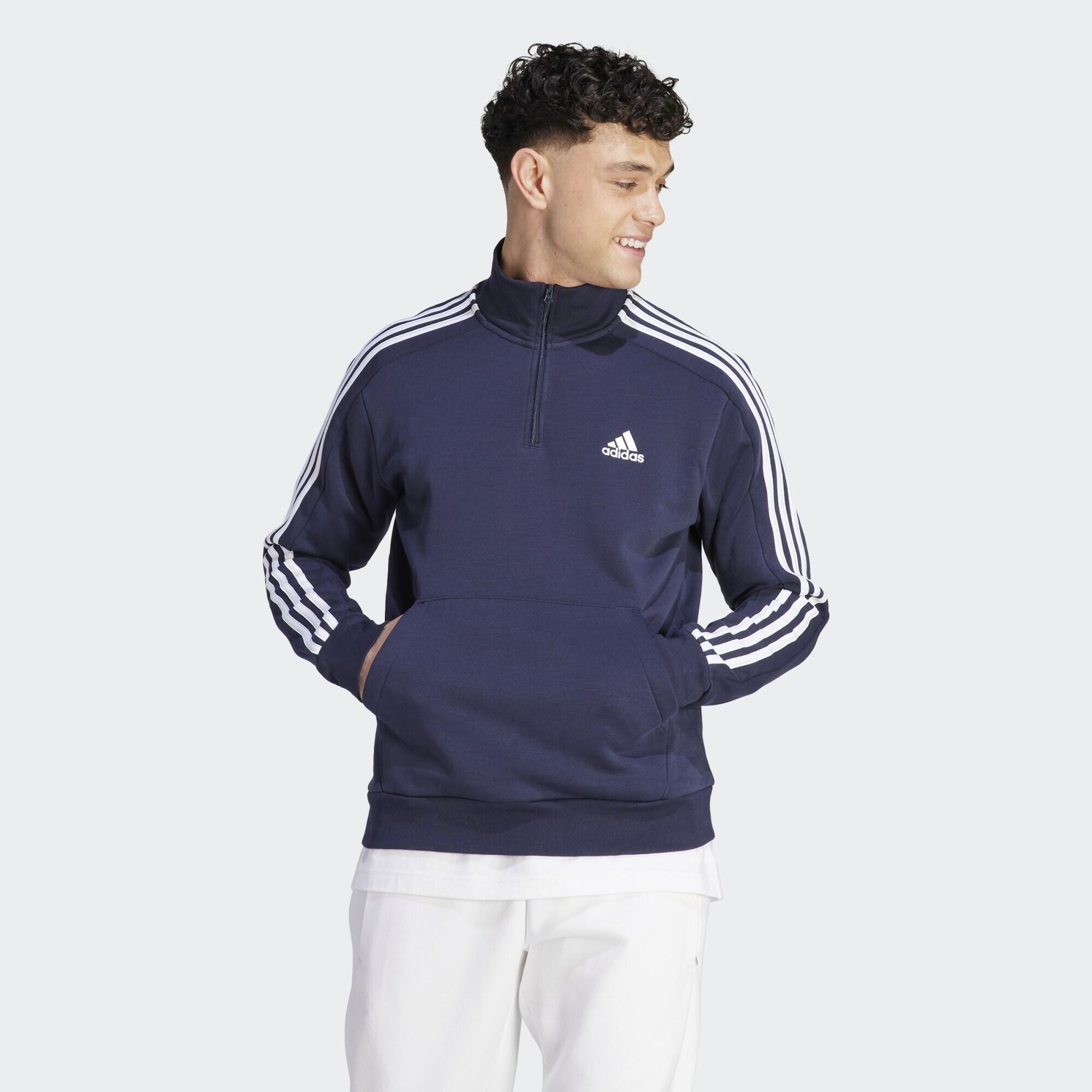 Essentials Fleece 3-Stripes 1/4-Zip Sweatshirt 1/5