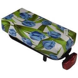 Fietskussen voor bagagedrager - Tulpen blauw