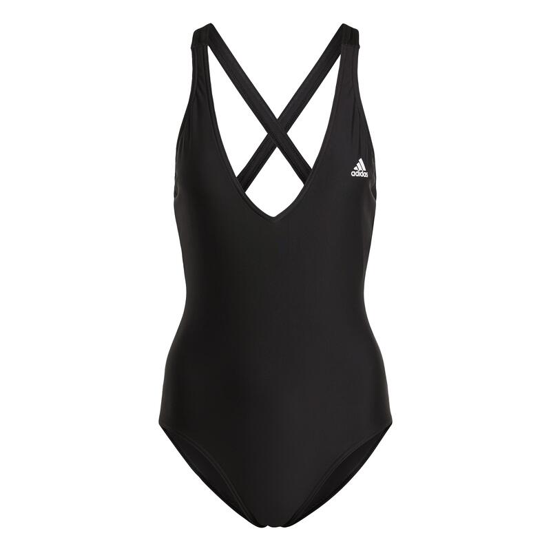 Costum de baie adidas negru pentru femei cu bretele încrucișate