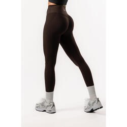 Legging femme sans couture pour fitness et musculation marron café