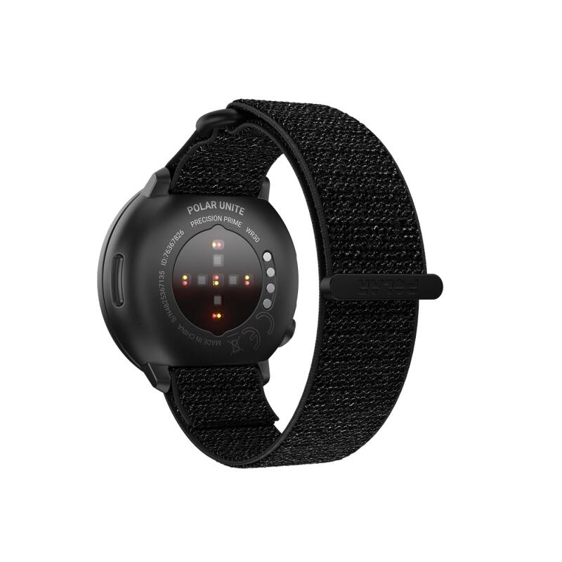 FITNESS TRACKER MET KLITTENBAND POLAR UNITE ZWART