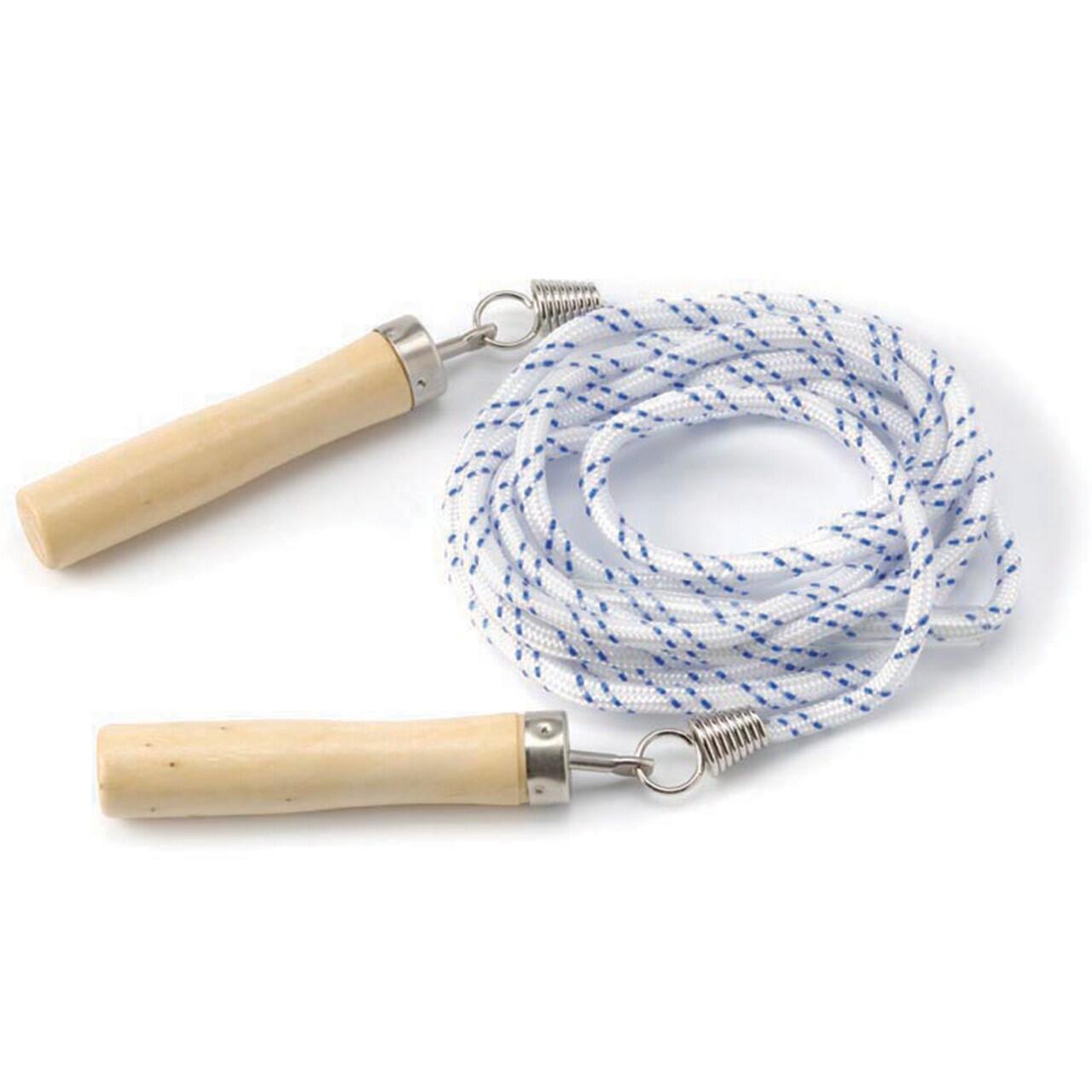 TUNTURI Nylon Springtouw - Fitness springtouw met Houten Handgrepen