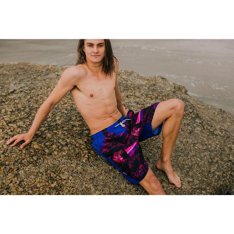 GUGGEN MOUNTAIN 1602 Boardshort Short Maillot de bain homme avec palmiers