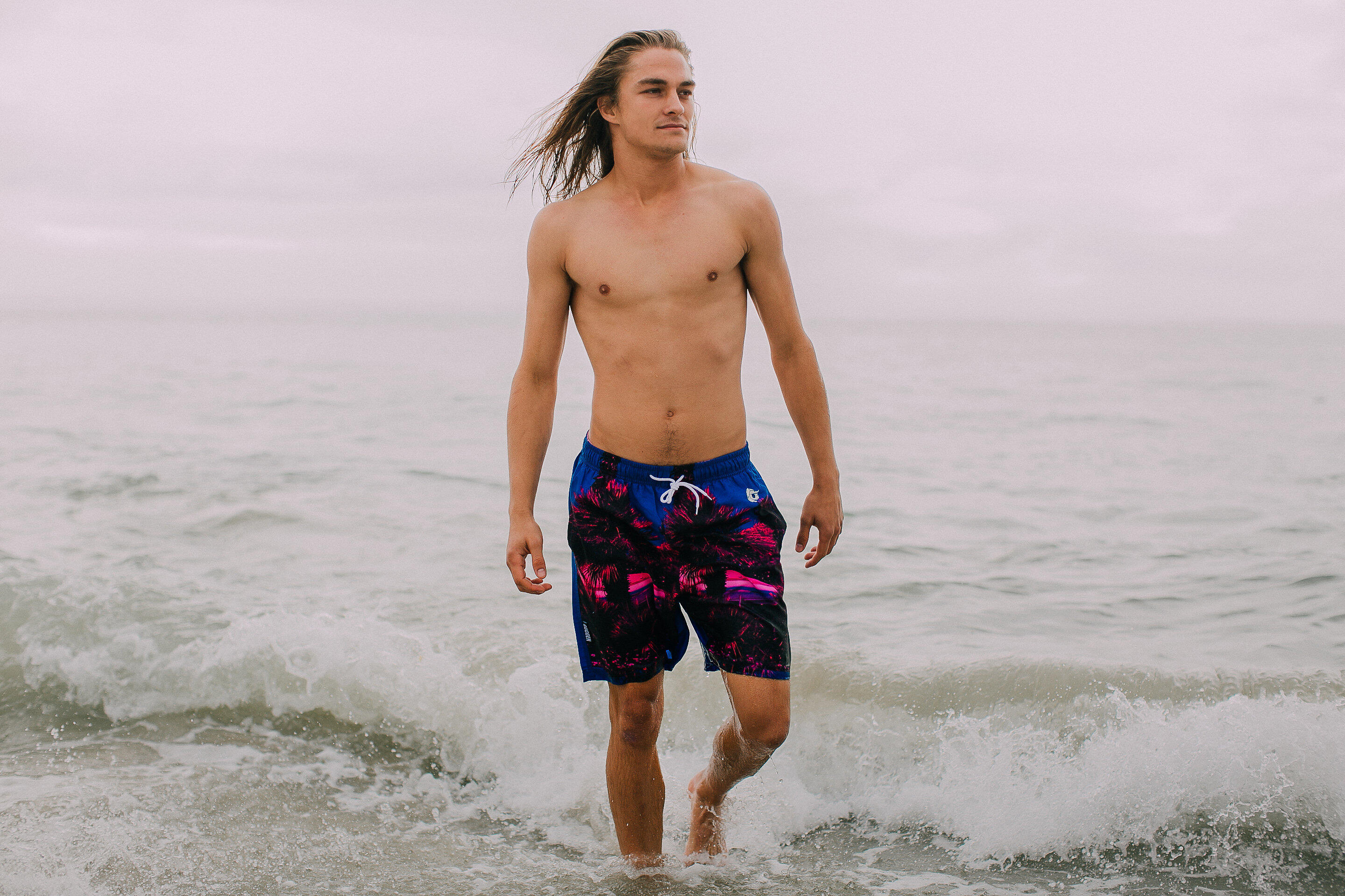 GUGGEN MOUNTAIN 1602 Boardshort Short Maillot de bain homme avec palmiers 2/6
