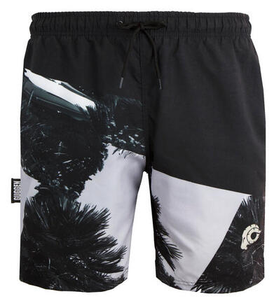 GUGGEN Mountain 1603 Boardshort Short Maillot de bain homme avec palmiers