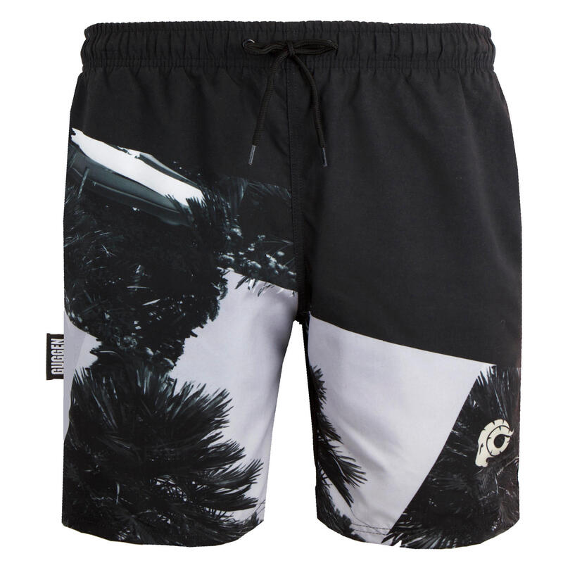 Șort bărbați cu model palmier Boardshorts negru alb ZM1603