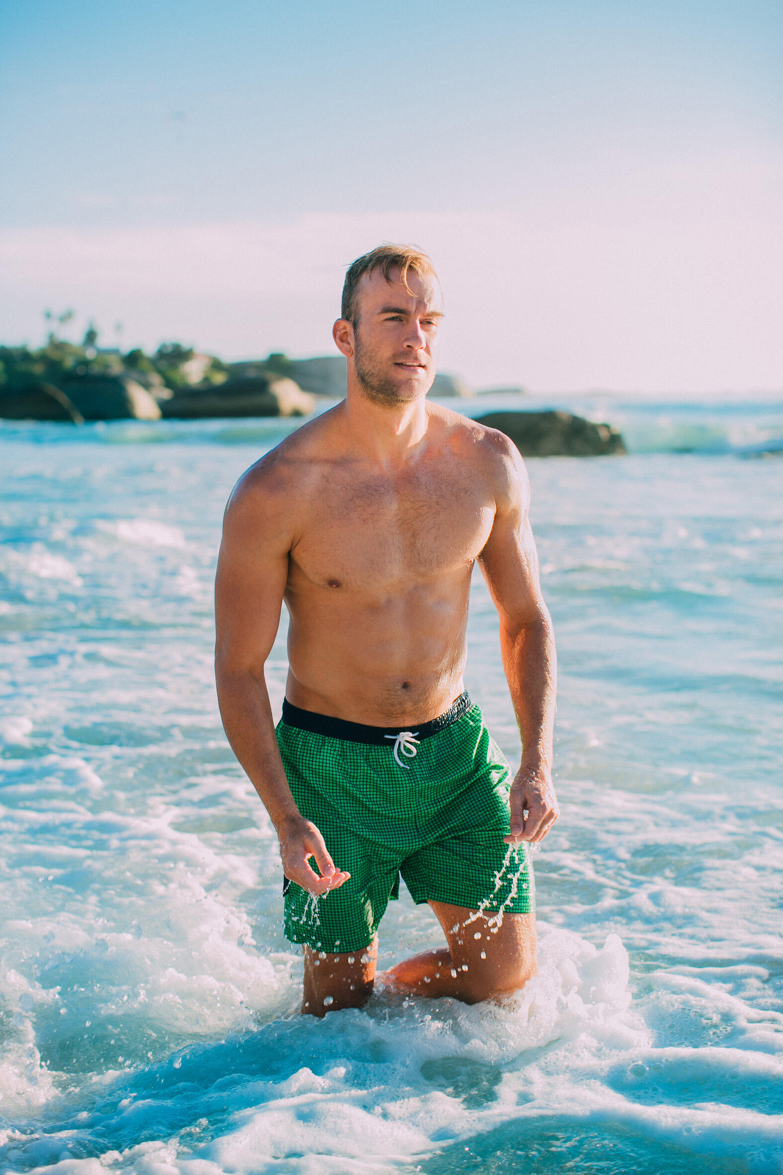 GUGGEN MOUNTAIN Style 6 Boardshort Short Maillot de bain homme à carreaux 3/7