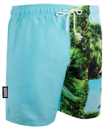 1601 Boardshort Short Maillot de bain homme avec palmiers