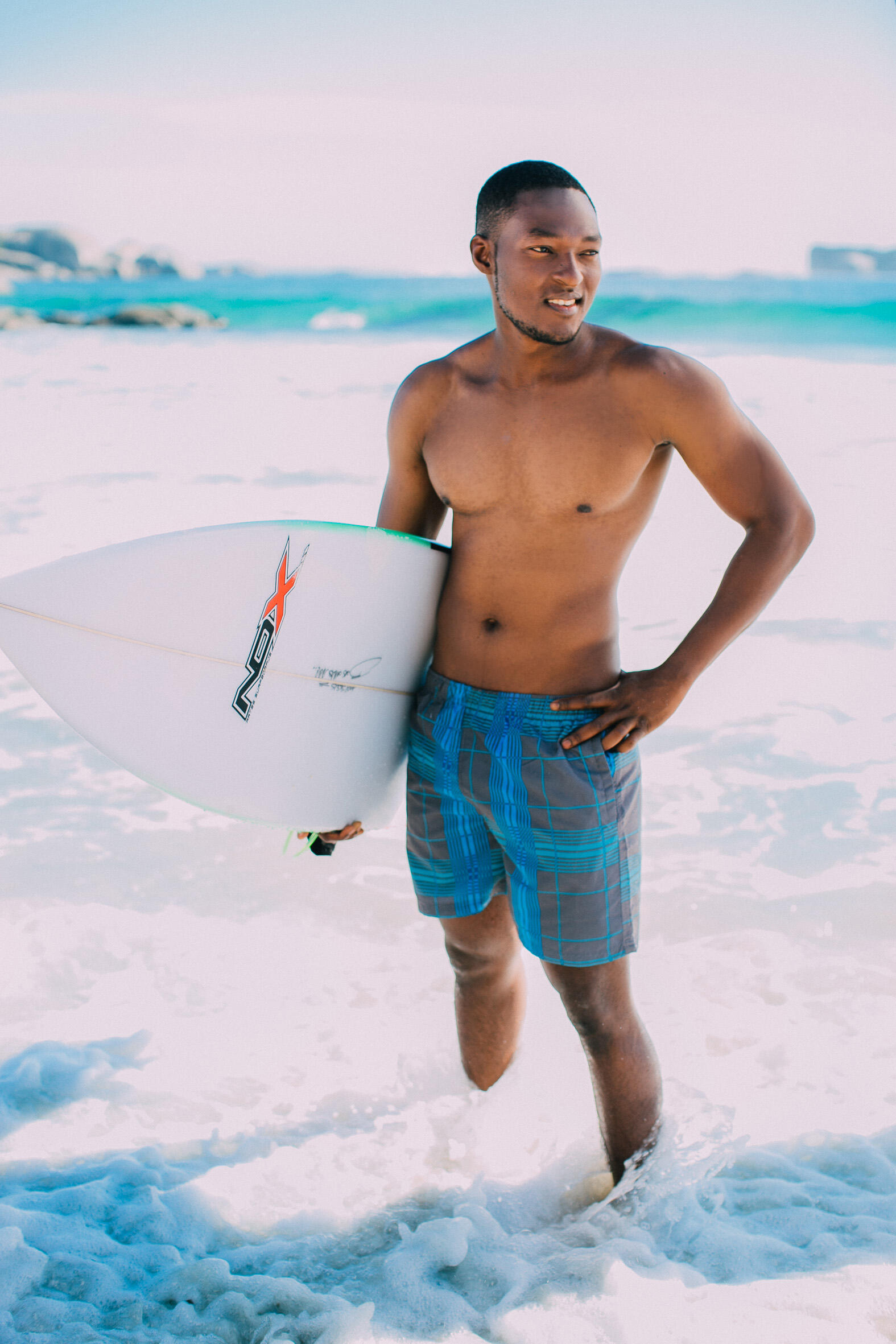 GUGGEN MOUNTAIN Style 4 Boardshort Short Maillot de bain homme à carreaux 2/7