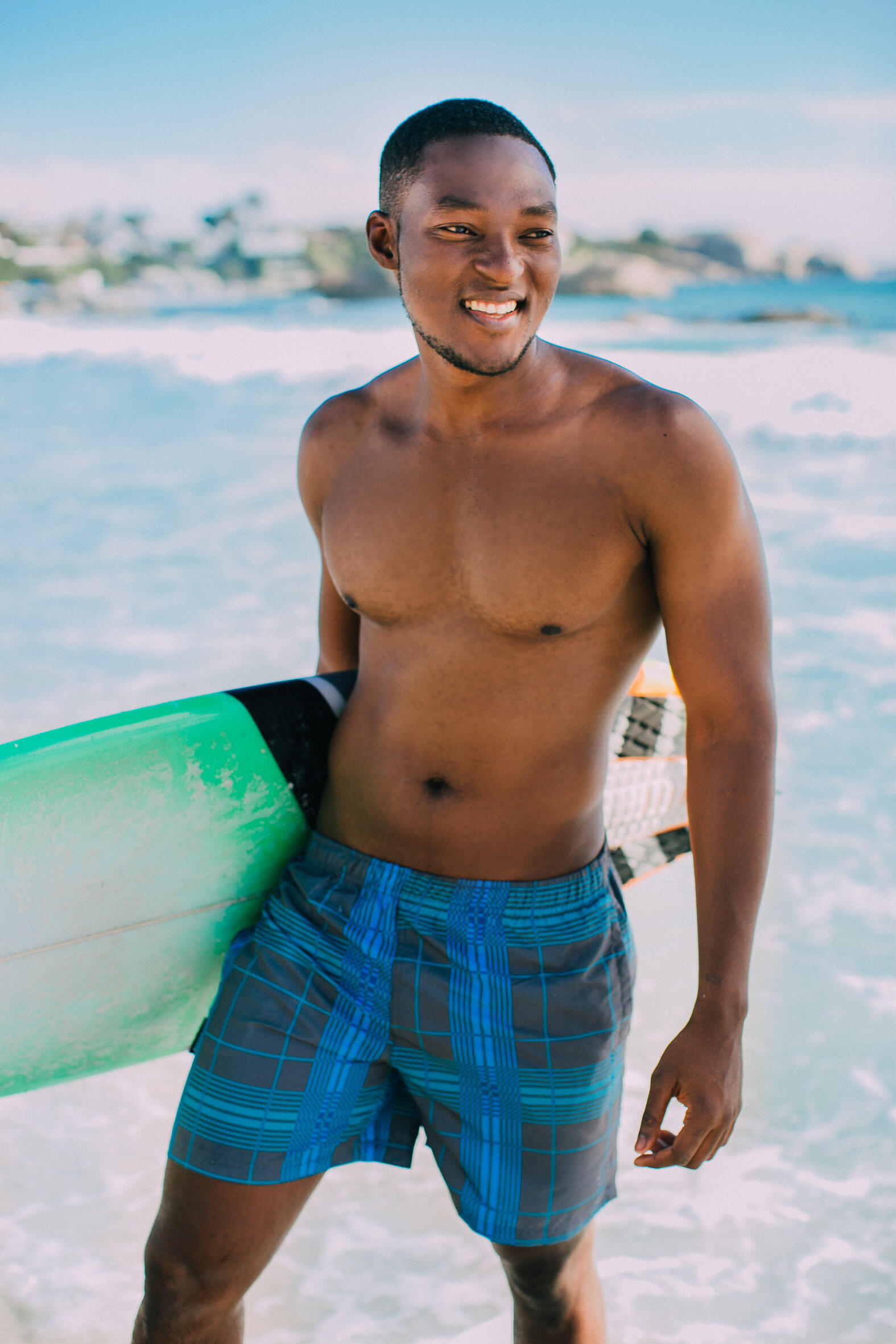 GUGGEN MOUNTAIN Style 4 Boardshort Short Maillot de bain homme à carreaux 3/7