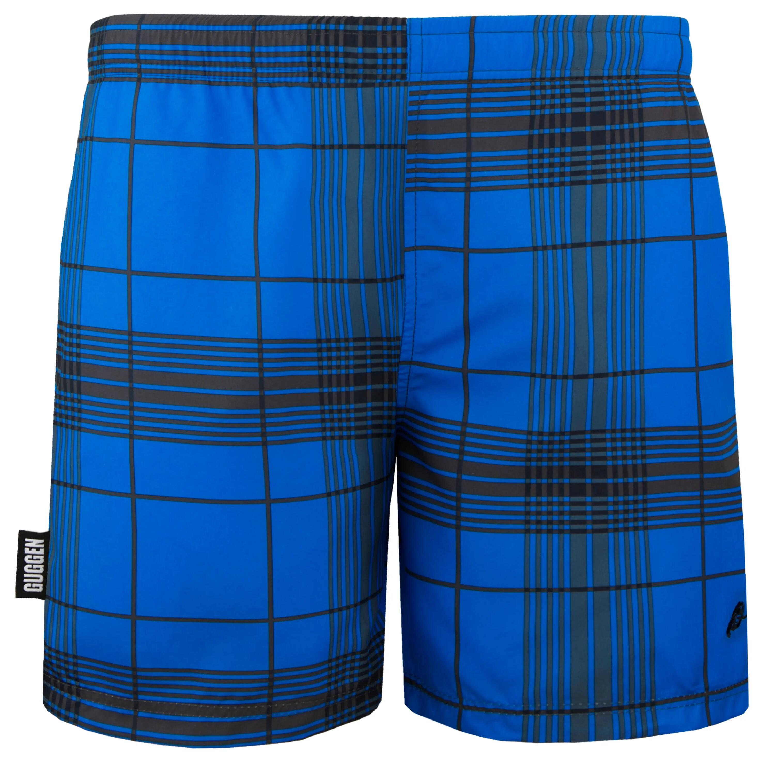 Style 4 Herren Badehose kariert *Grau Blau* 6/8