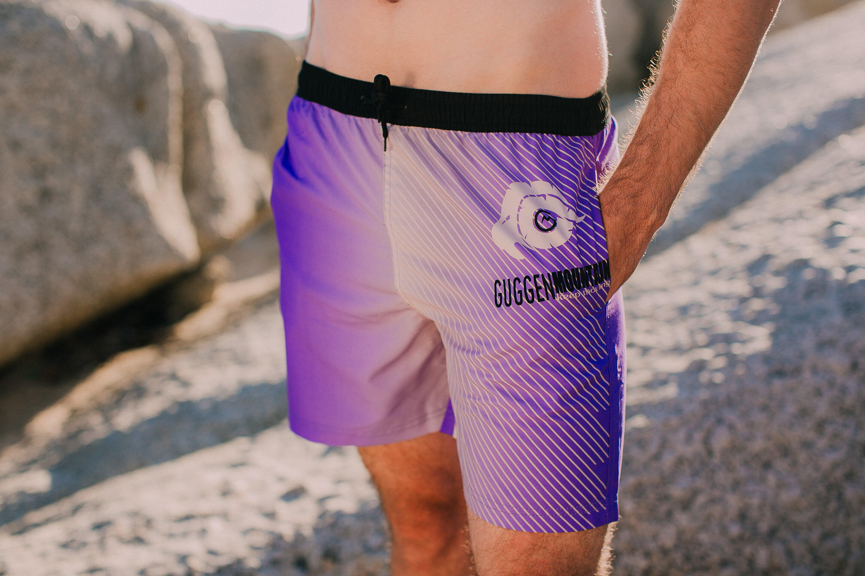 GUGGEN MOUNTAIN B13 Boardshort Short Maillot de bain homme avec motif 4/6