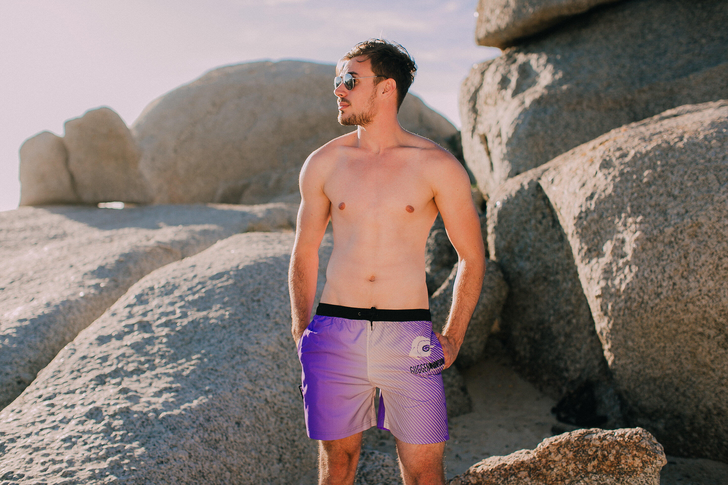 GUGGEN MOUNTAIN B13 Boardshort Short Maillot de bain homme avec motif 2/6
