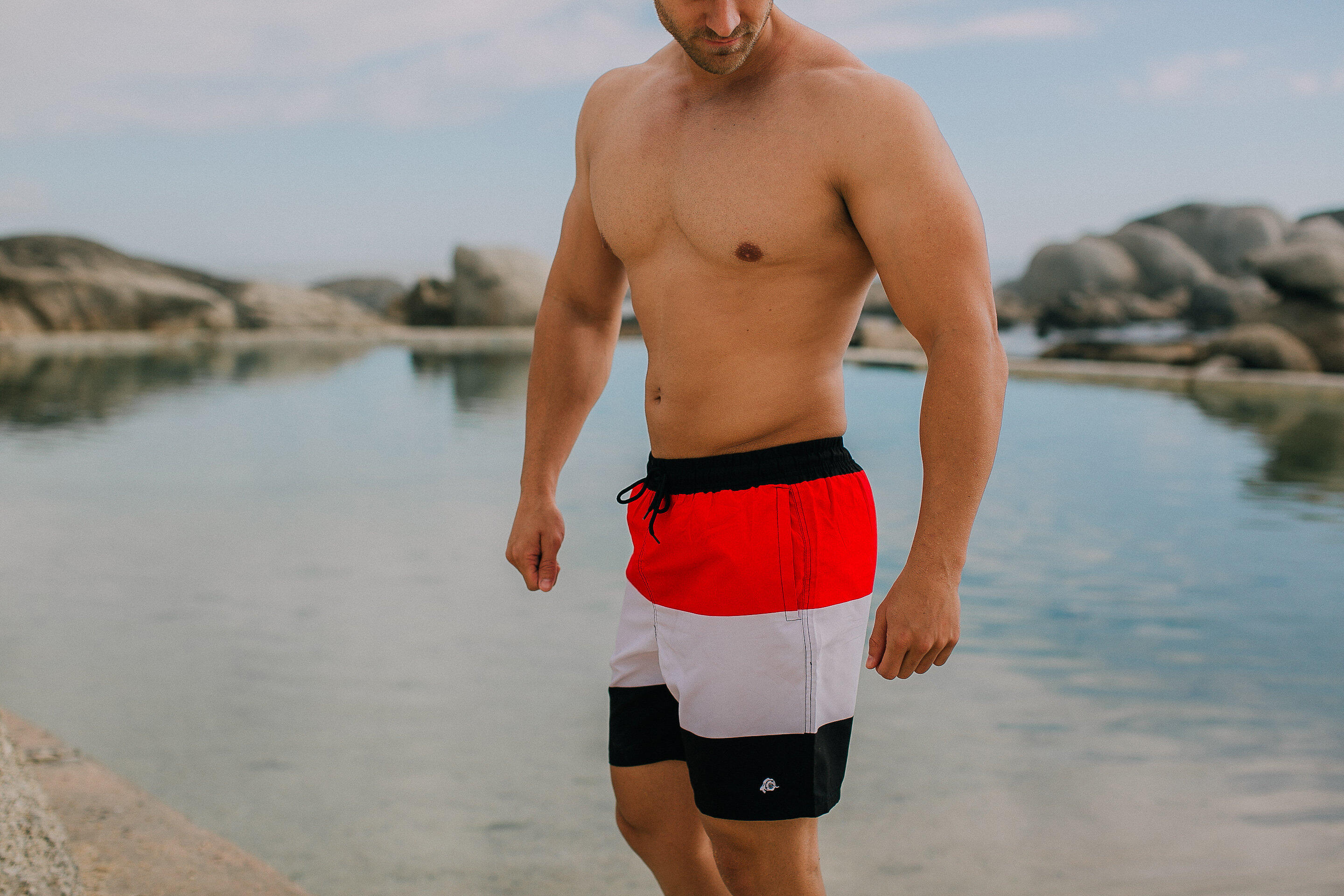 GUGGEN MOUNTAIN YSB597 Boardshort Short Maillot de bain homme avec motif 2/7