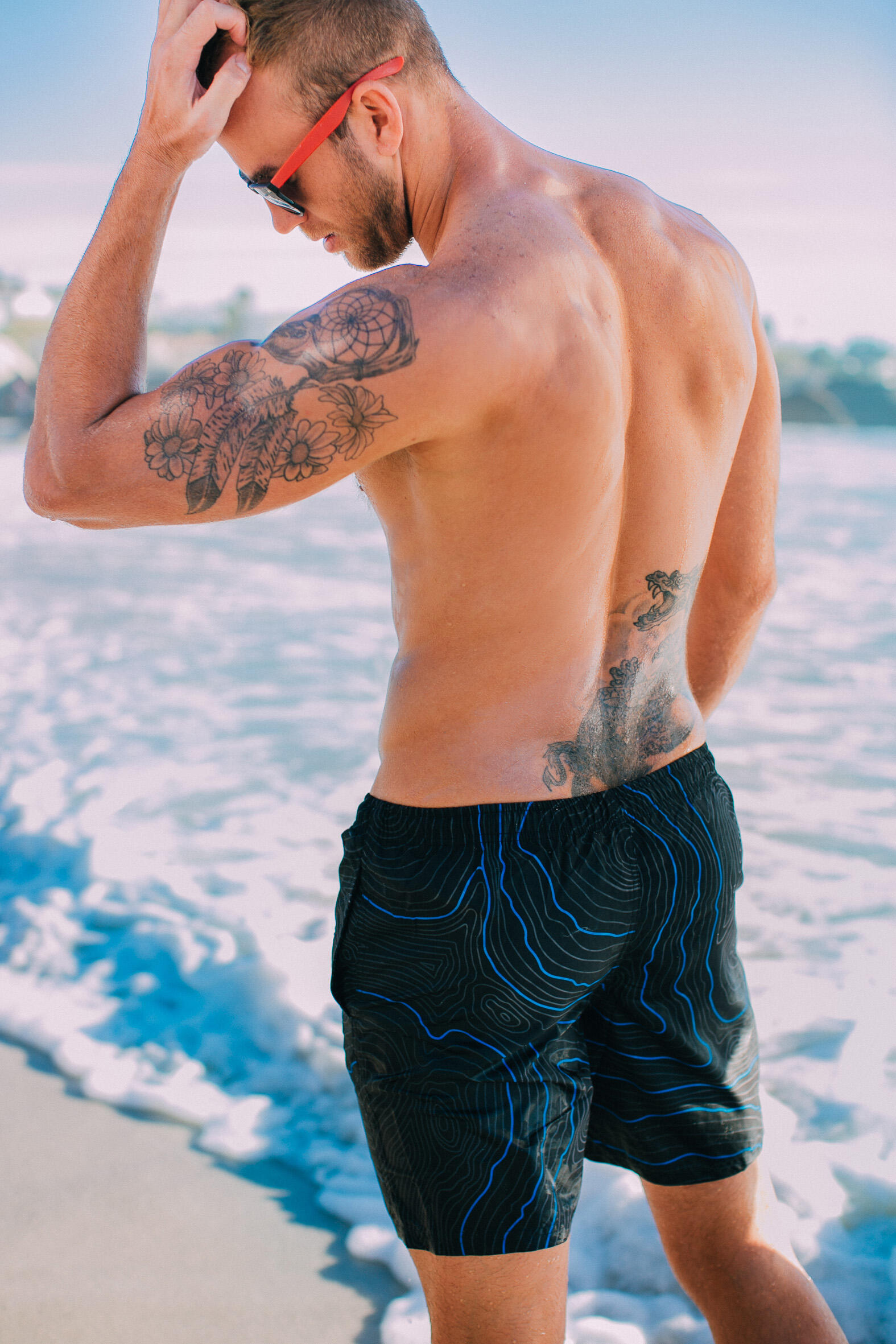 GUGGEN MOUNTAIN 2335 Boardshort Short Maillot de bain pour homme 4/7