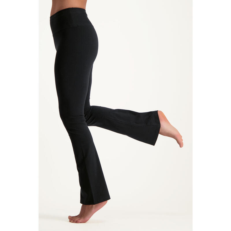 Anandafied - Mid waist yogabroek met hippe uitlopende pijpen - -  Urban Black