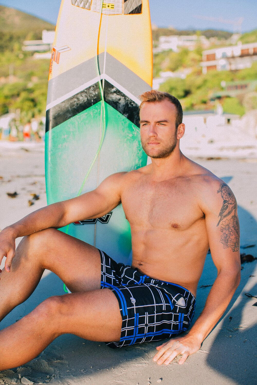 GUGGEN MOUNTAIN 2360 Boardshort Short Maillot de bain homme à carreaux 4/6