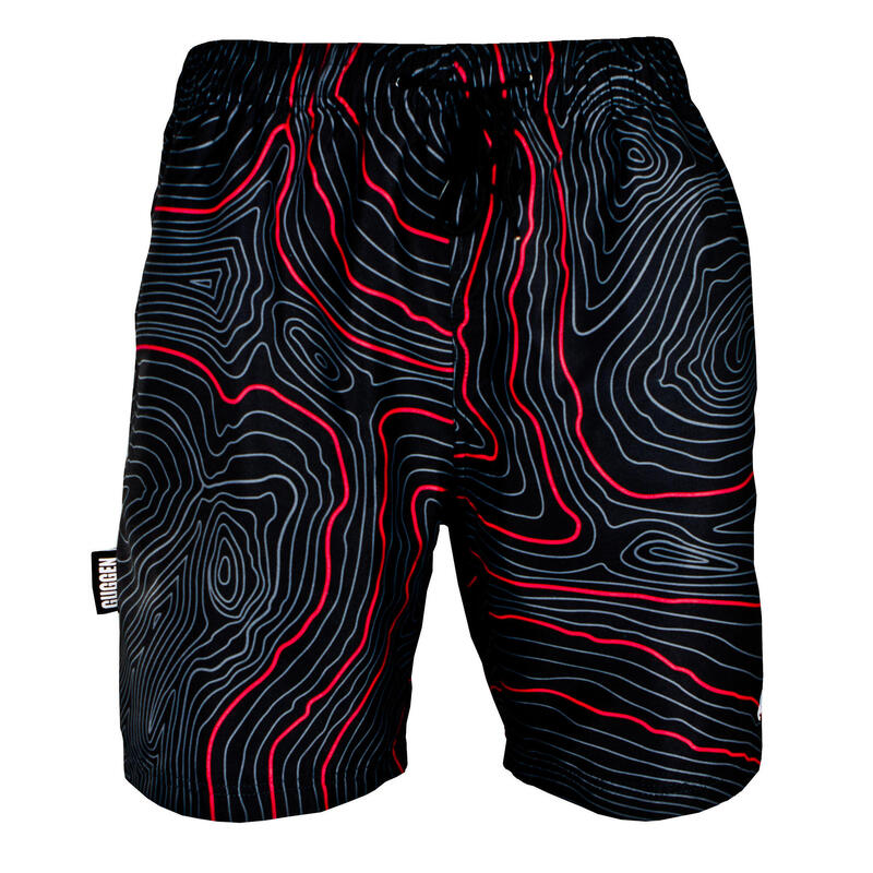 GUGGEN MOUNTAIN 2335 Herren Badehose Streifen lässige Boardshorts Linien Muster