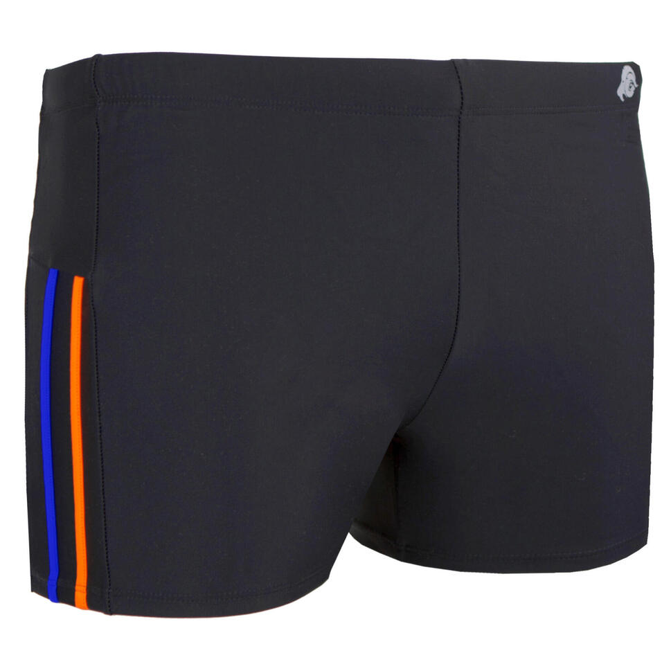 GUGGEN Mountain Costume da bagno da uomo, ad asciugatura rapida, B6, con coulisse, da spiaggia, da uomo, con motivo a righe, blu/giallo, S