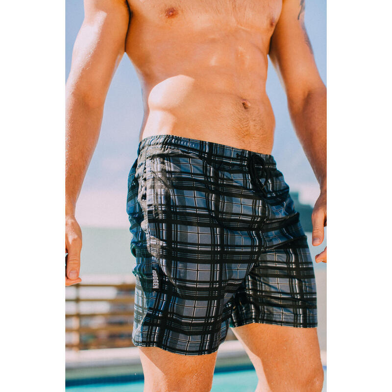 GUGGEN MOUNTAIN 1862 Herren Badehose kariert gestreifte Boardshort