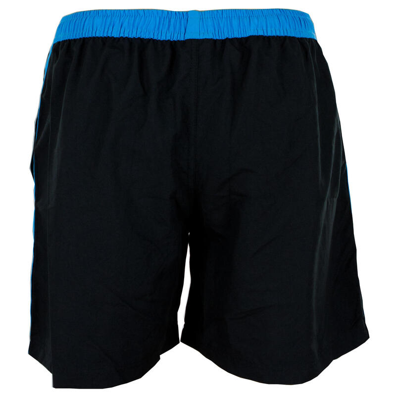 GUGGEN MOUNTAIN Boardshort Short Maillot de bain homme noir à rayures bleues