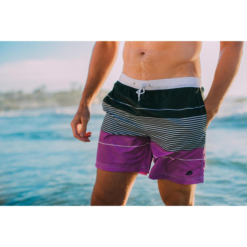 GUGGEN MOUNTAIN Style ZMB 880 Boardshort Short Maillot de bain homme à rayures