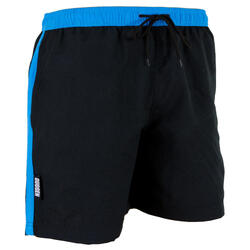 GUGGEN MOUNTAIN Boardshort Short Maillot de bain homme noir à rayures bleues