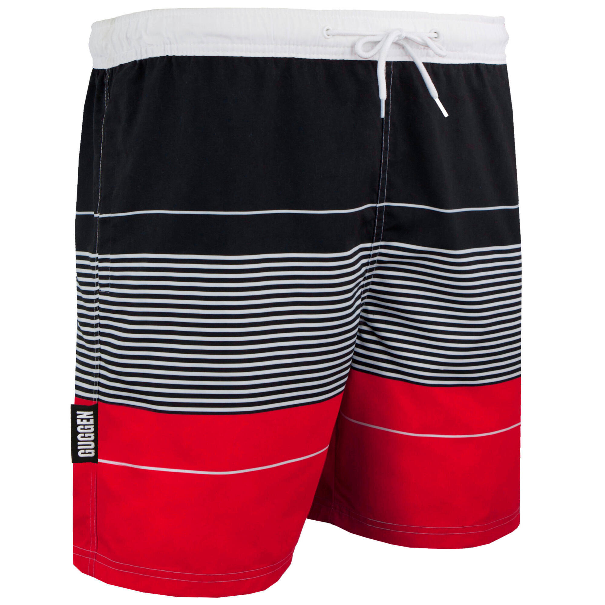 Guggen Mountain - Guggen Mountain Style Zmb 880 Boardshort Short Maillot De Bain Homme À Rayures - Boardshort - Noir|rouge -  L - Decathlon