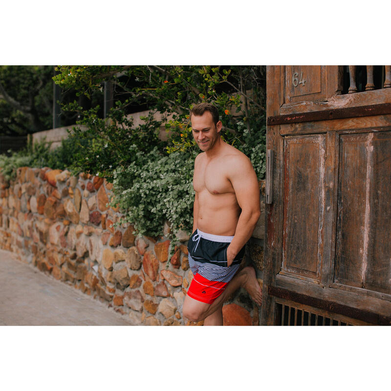 GUGGEN MOUNTAIN Style ZMB 880 Herren Badehose gestreift Streifen