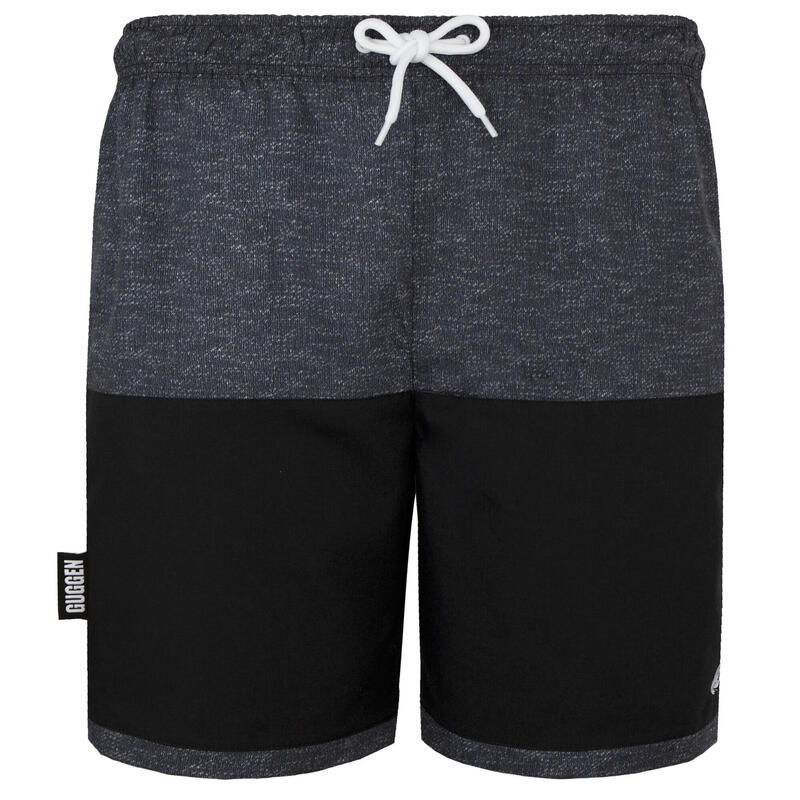 GUGGEN Mountain 1805 Herren Badehose mit Muster Grau Schwarz Boardshorts