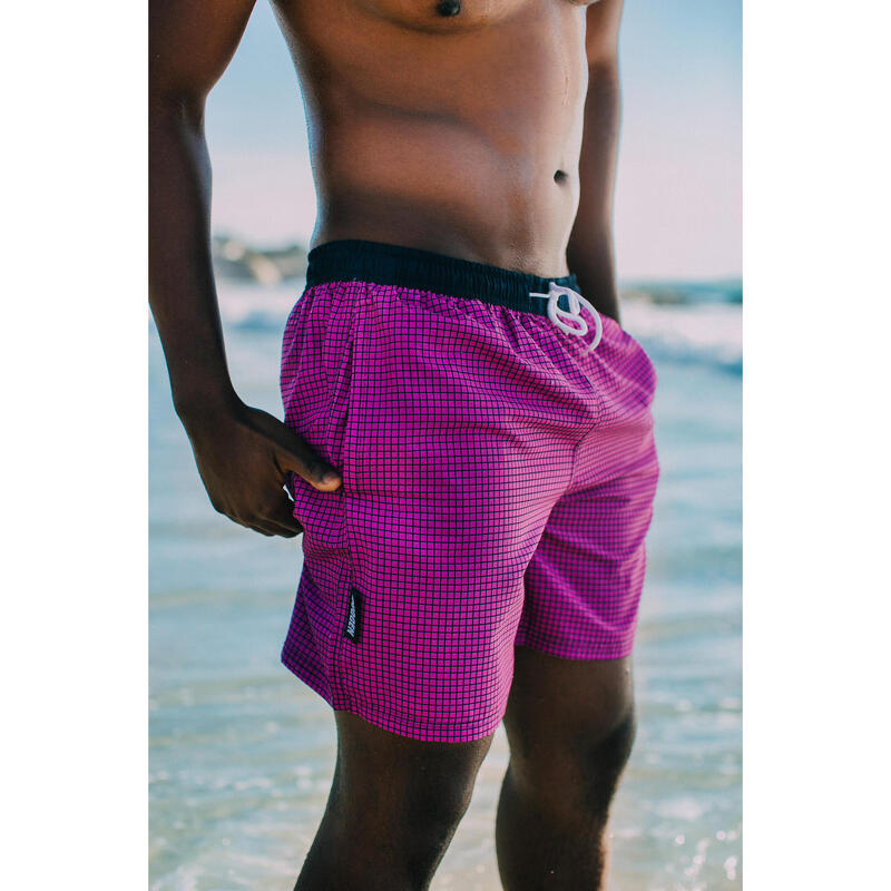 GUGGEN MOUNTAIN Style 6 Boardshort Short Maillot de bain homme à carreaux