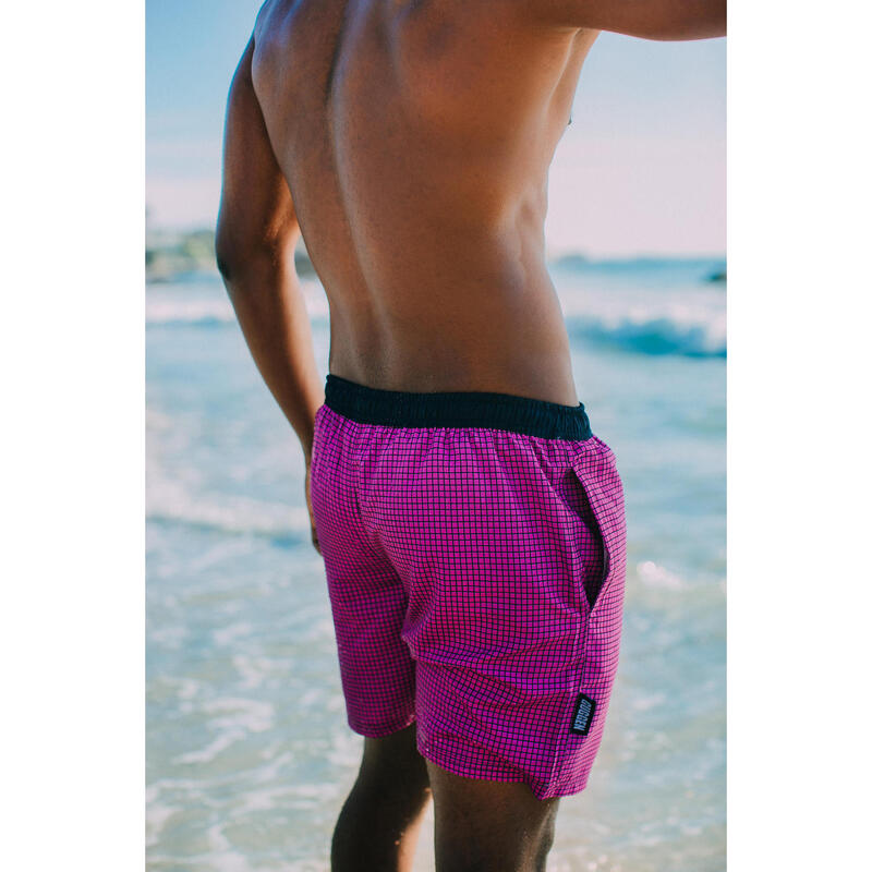 GUGGEN MOUNTAIN Style 6 Boardshort Short Maillot de bain homme à carreaux