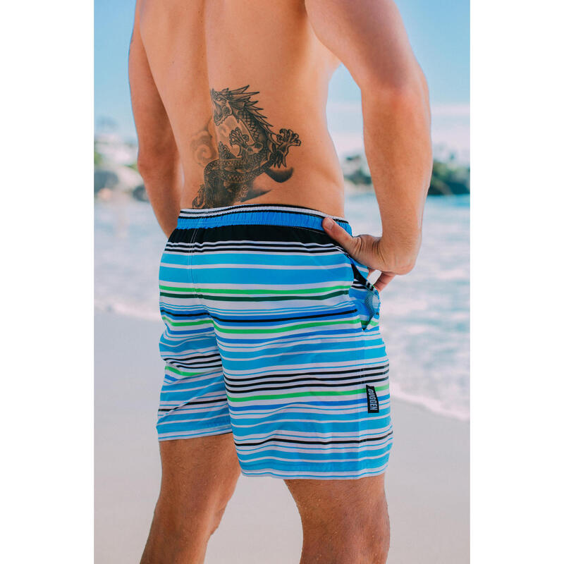 GUGGEN MOUNTAIN 2347 Boardshort Short Maillot de bain homme à rayures