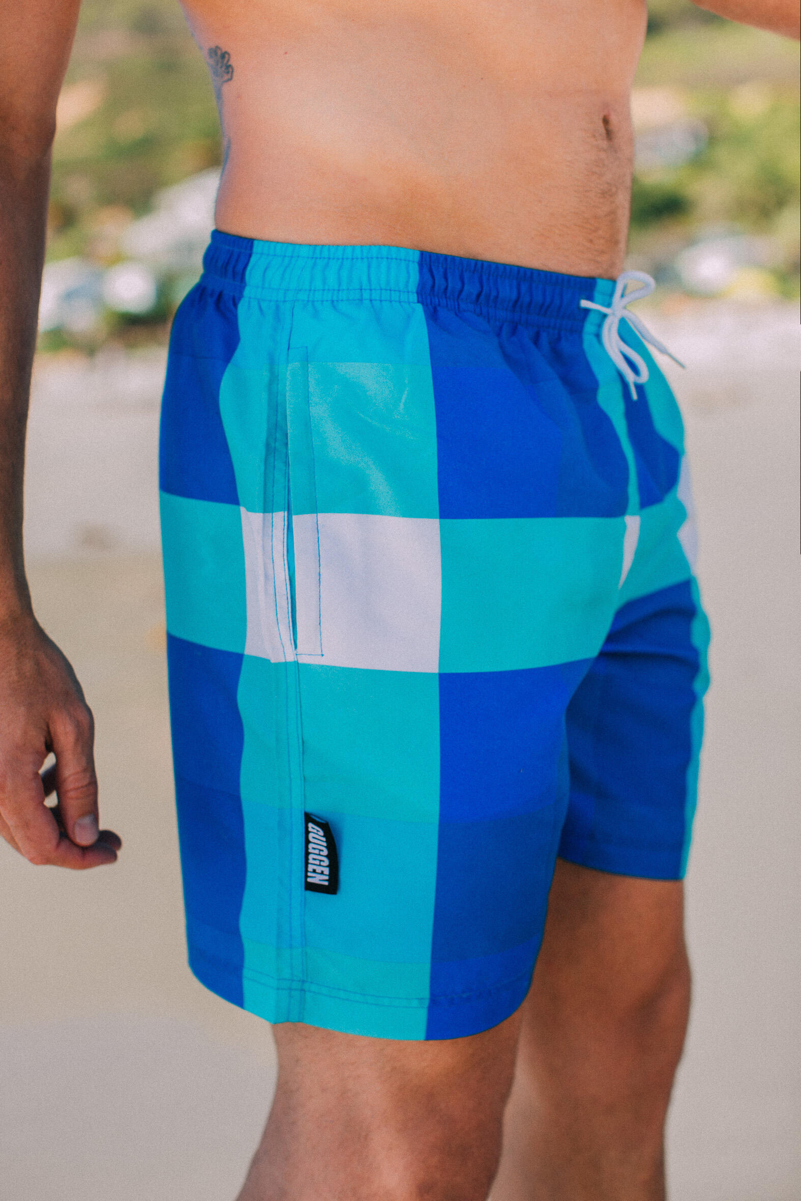 GUGGEN MOUNTAIN 2924 Boardshort Short Maillot de bain homme à carreaux 4/6