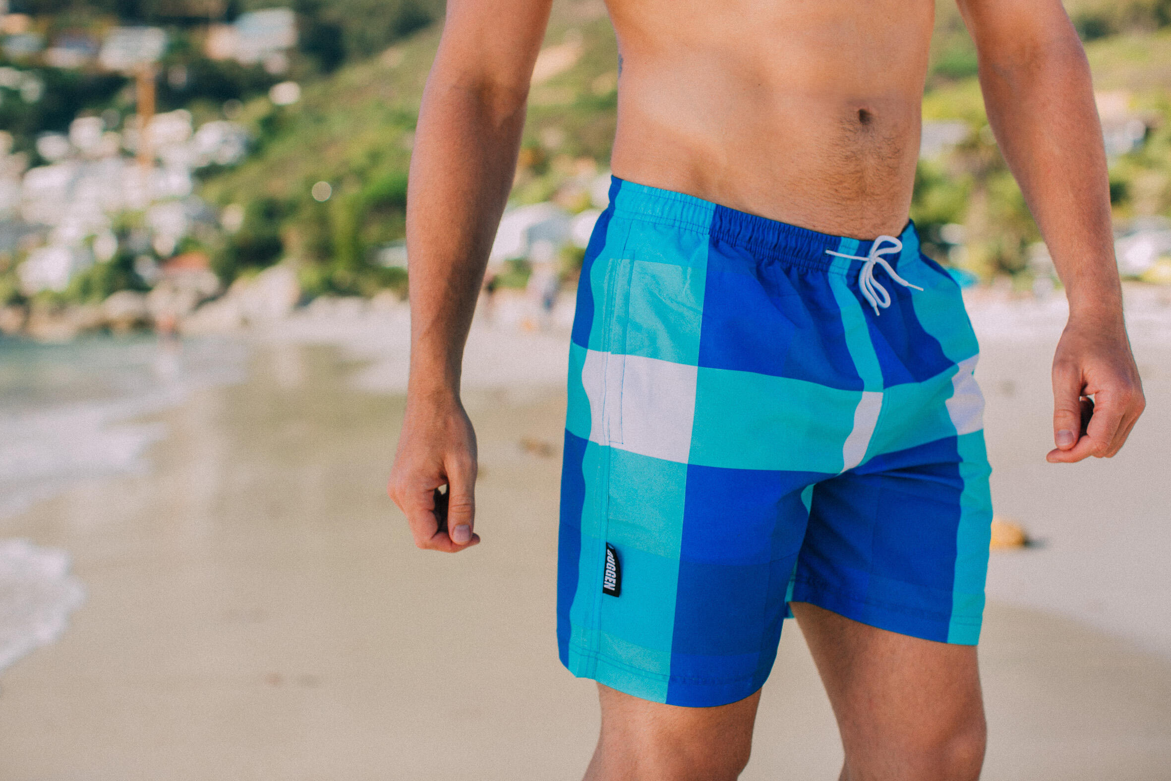 GUGGEN MOUNTAIN 2924 Boardshort Short Maillot de bain homme à carreaux 3/6