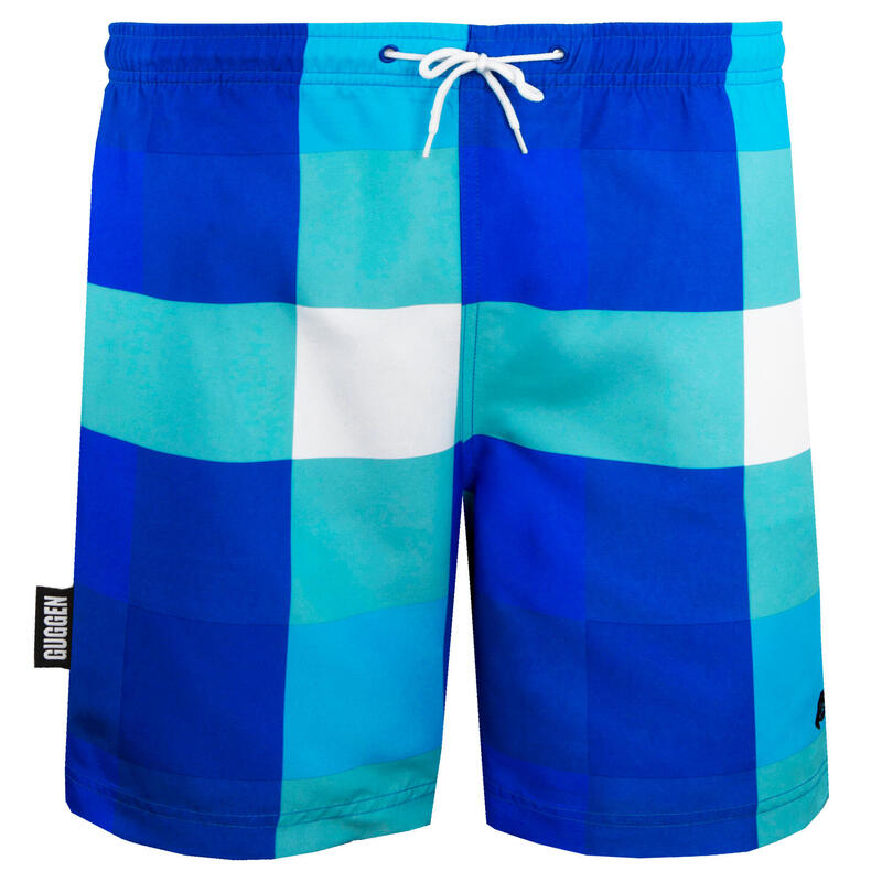 GUGGEN MOUNTAIN 2924 Herren Badehose kariert blau