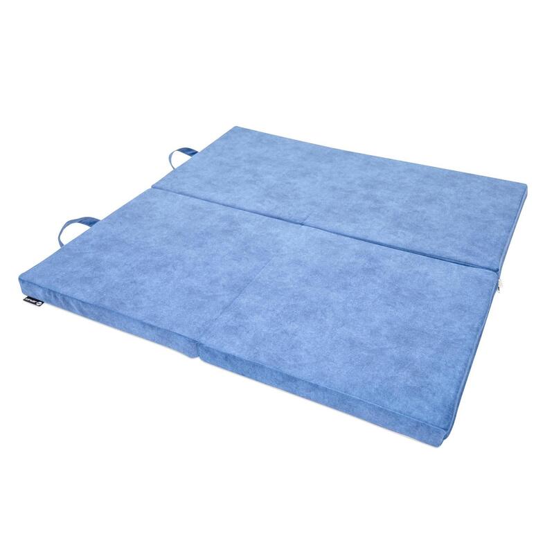 Spielmatte Turnmatte VELVET DELUXE 120 x 120 x 6 cm blau OEKO-TEX, Jeflex