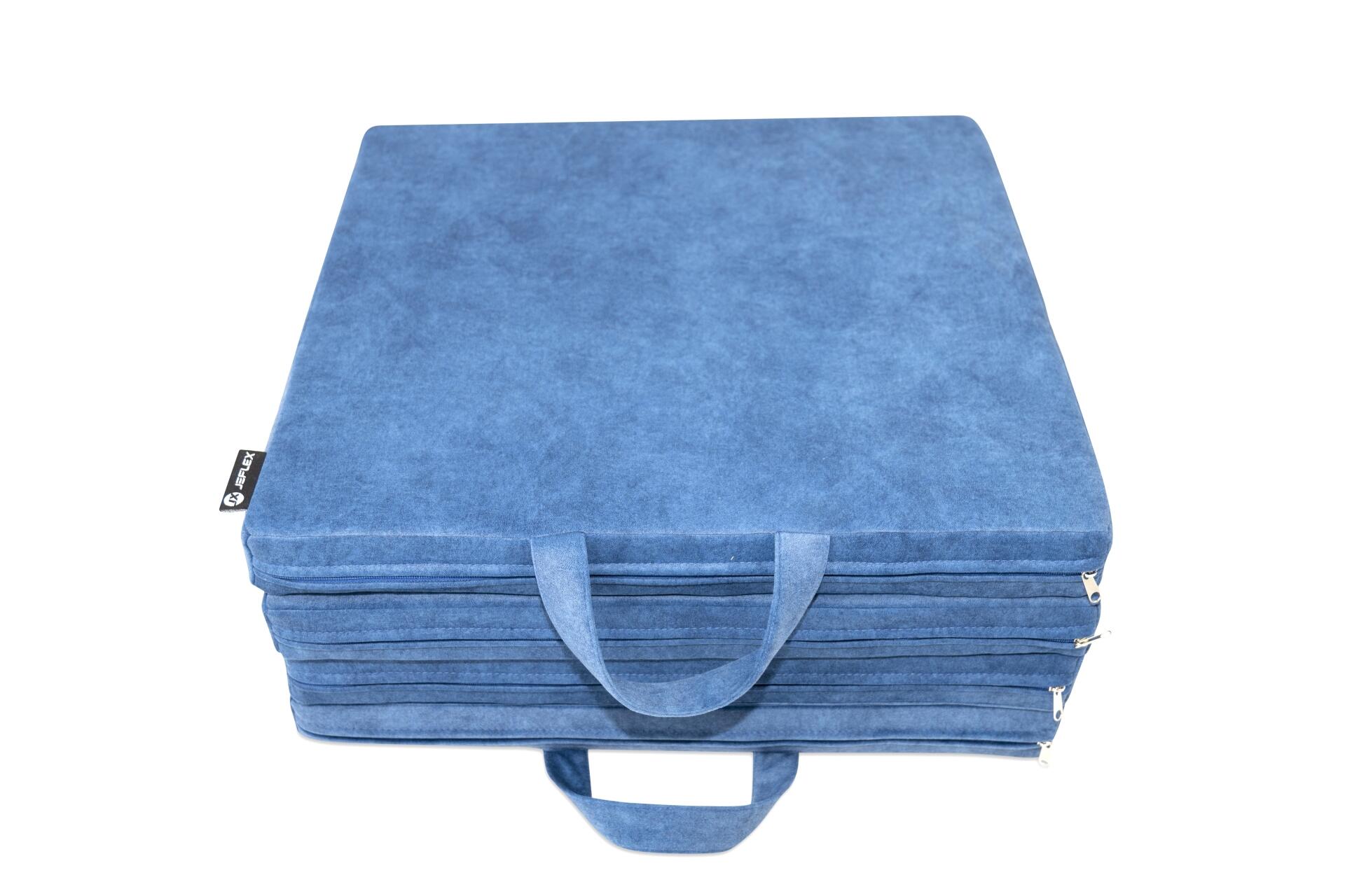 Speelmat Sportmat VELVET DELUXE 120 x 120 x 6 cm blau OEKO-TEX, Jeflex 2/7