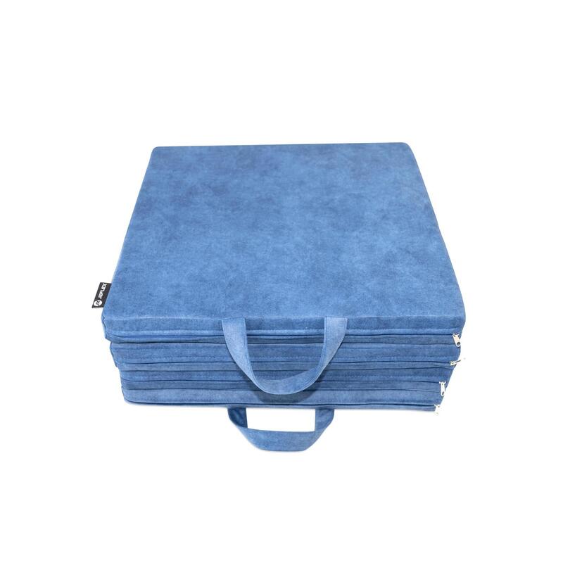 Speelmat Sportmat VELVET DELUXE 120 x 120 x 6 cm blauw OEKO-TEX, Jeflex