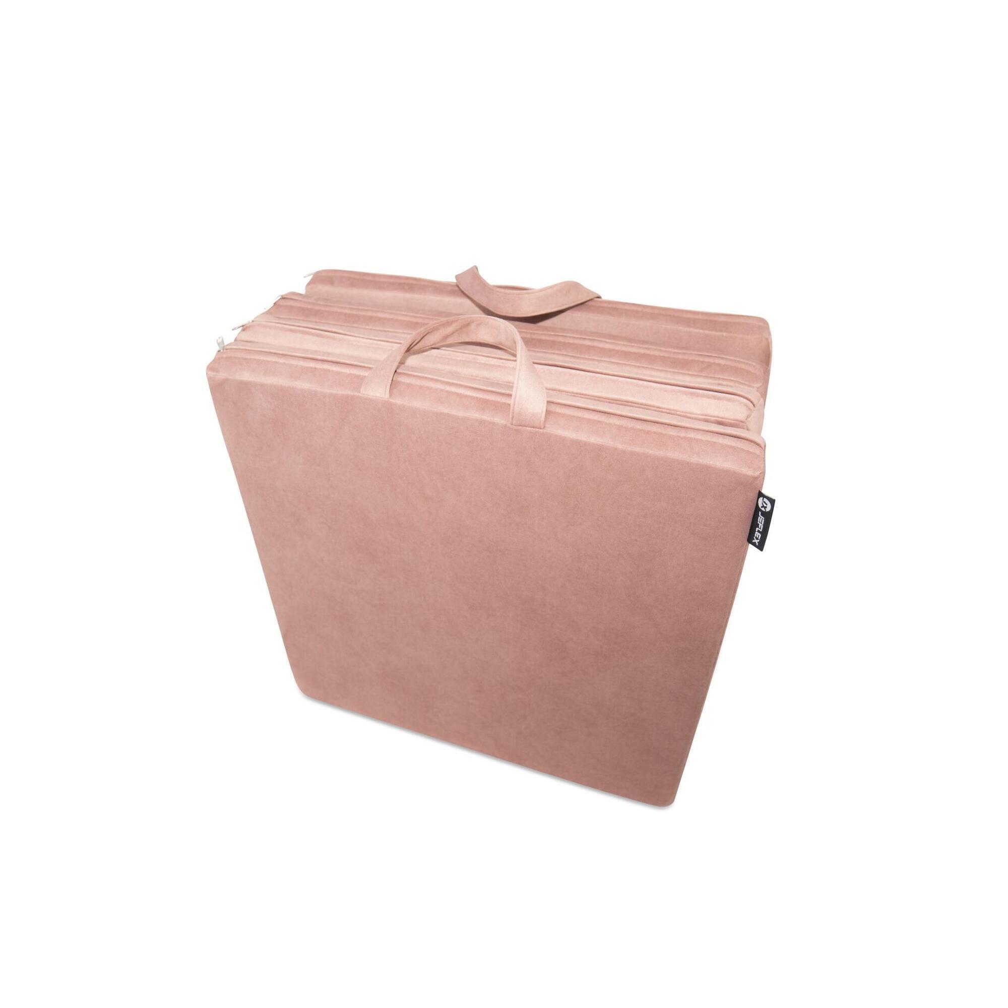 JEFLEX Spielmatte Turnmatte VELVET DELUXE 120 x 120 x 6 cm rosa OEKO-TEX, Jeflex