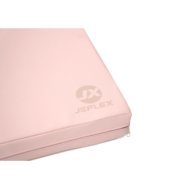 Sportmat 210 x 100 x 8 cm roze/beige opvouwbare zachte vloermat Jeflex