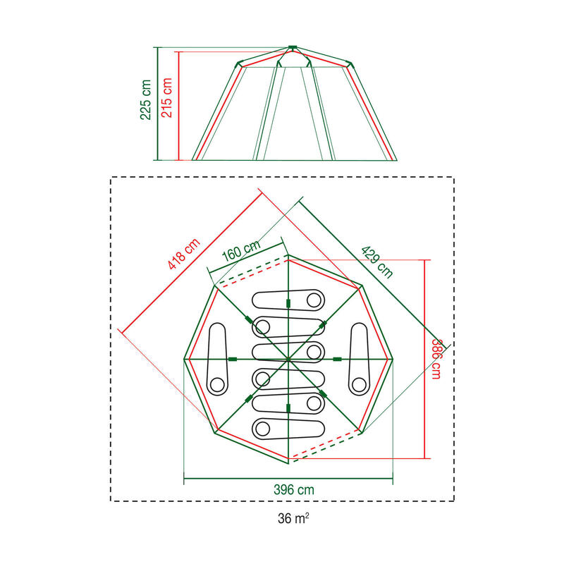 Namiot turystyczny Coleman Cortes Octagon 8 Orange COLEMAN | Decathlon