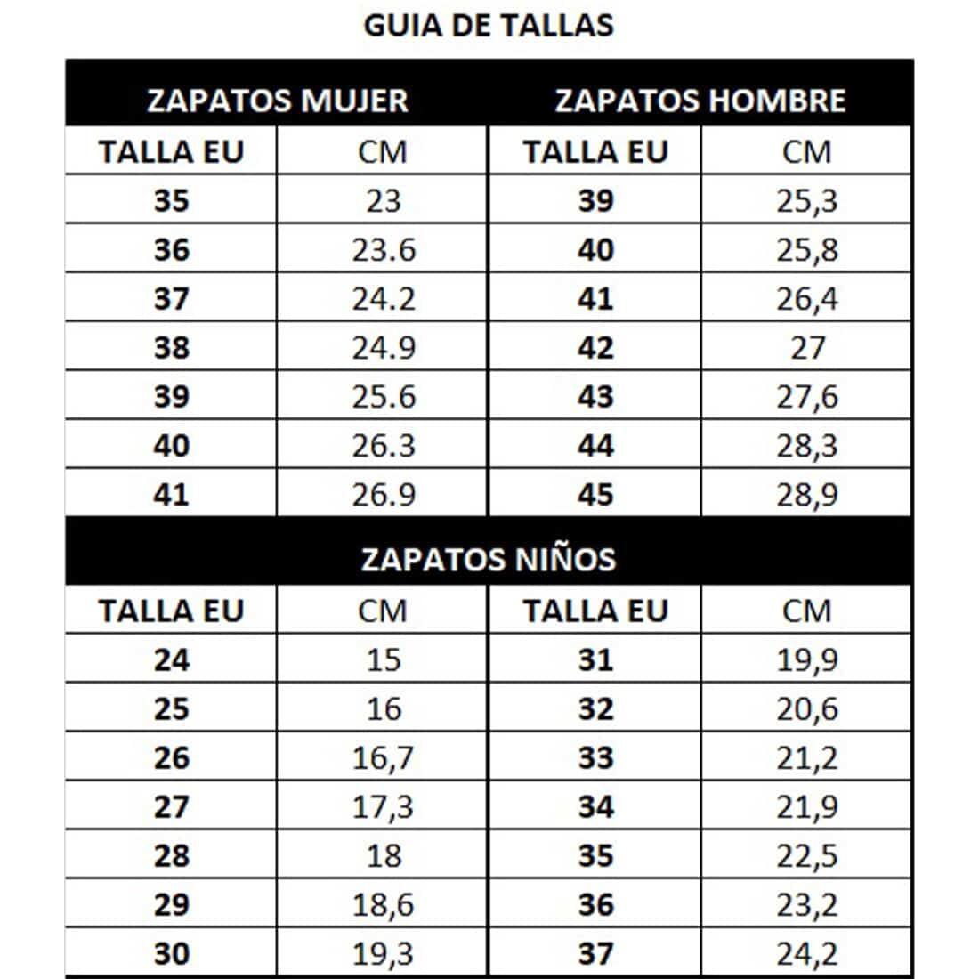 Converse guia de tallas xti hot sale