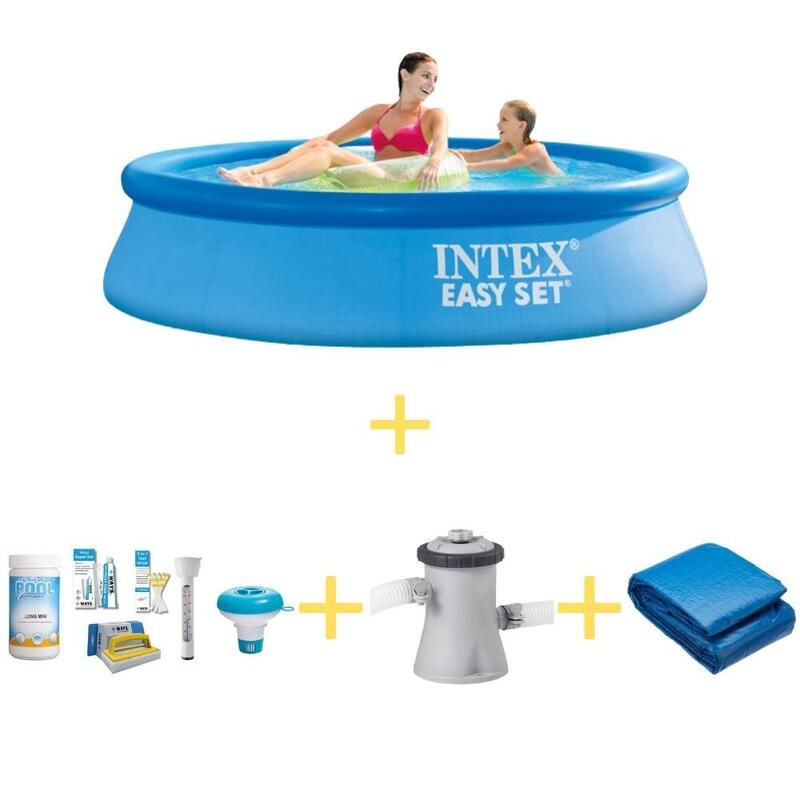 Intex Piscine - Easy Set - 244 x 61 cm - Avec WAYS Pack d'entretien piscine,