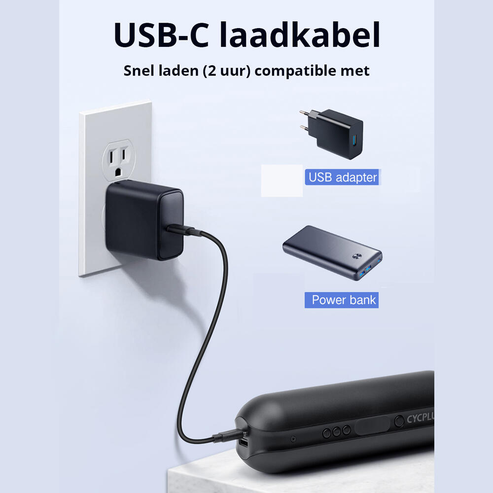 Elektrische pomp met Powerbank - Oplaadbaar - BMX, MTB, Auto 6/8